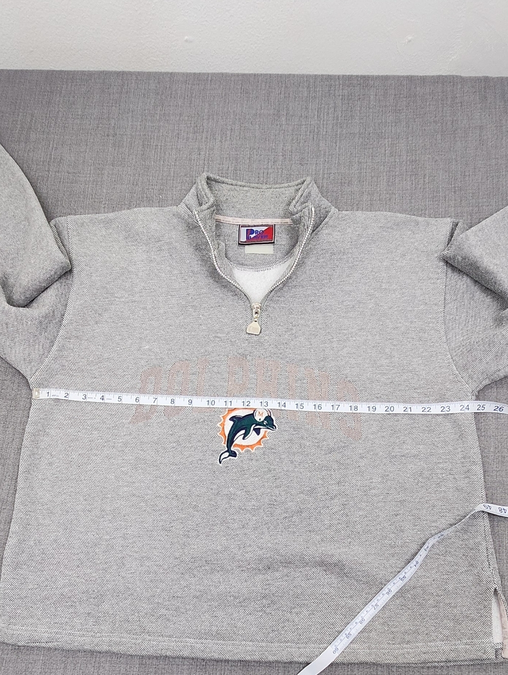 Pro Player × Miami Dolphins 1/4 Zip Pullover Sweatshirt. XXL - Picture 5 of 8